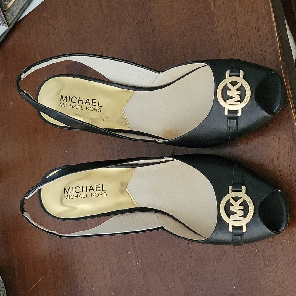 Michael Kors Black and Gold Heels